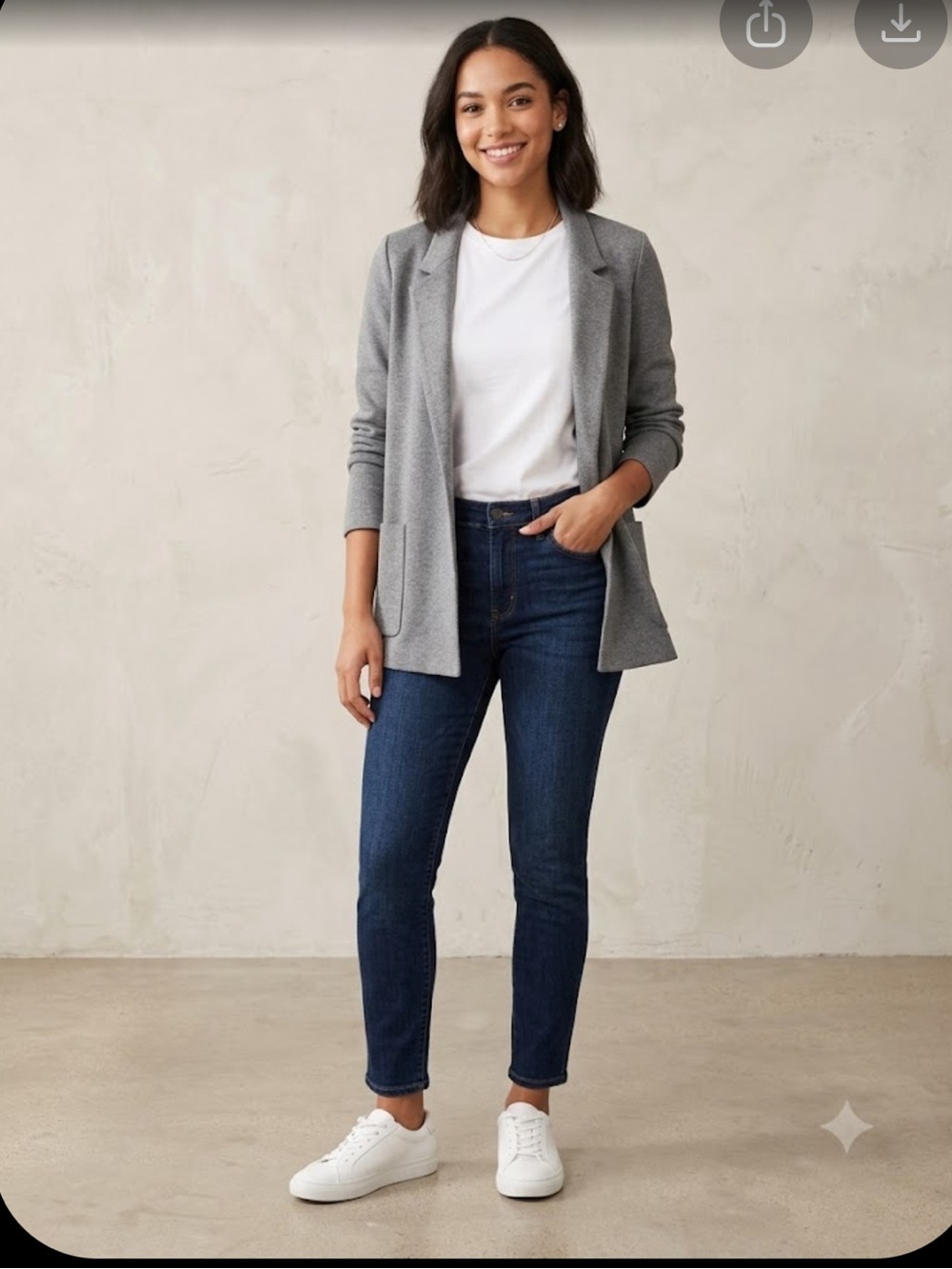 Zara Gray Knit Blazer